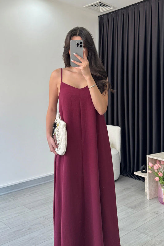 "Anamika" - Premium Flowy Fabric Maxi Dress with Spaghetti Straps