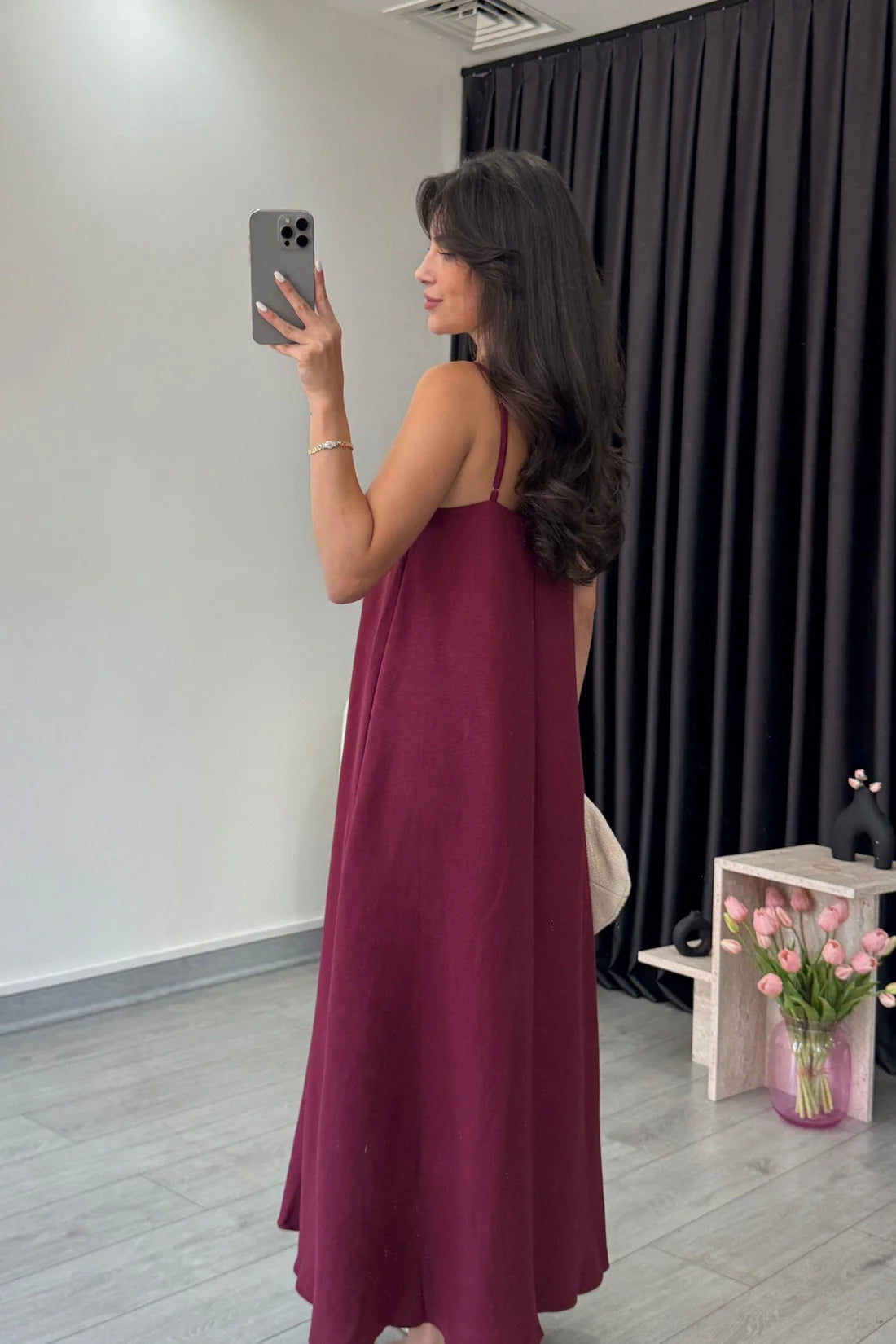 "Anamika" - Premium Flowy Fabric Maxi Dress with Spaghetti Straps