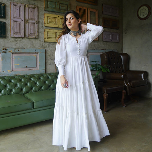 Graceful Long-Sleeve Maxi Dress