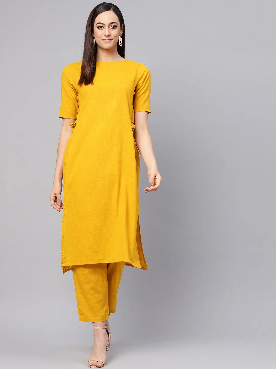 "Adira" - Elegant Cotton Flex Straight Kurta & Pants Set