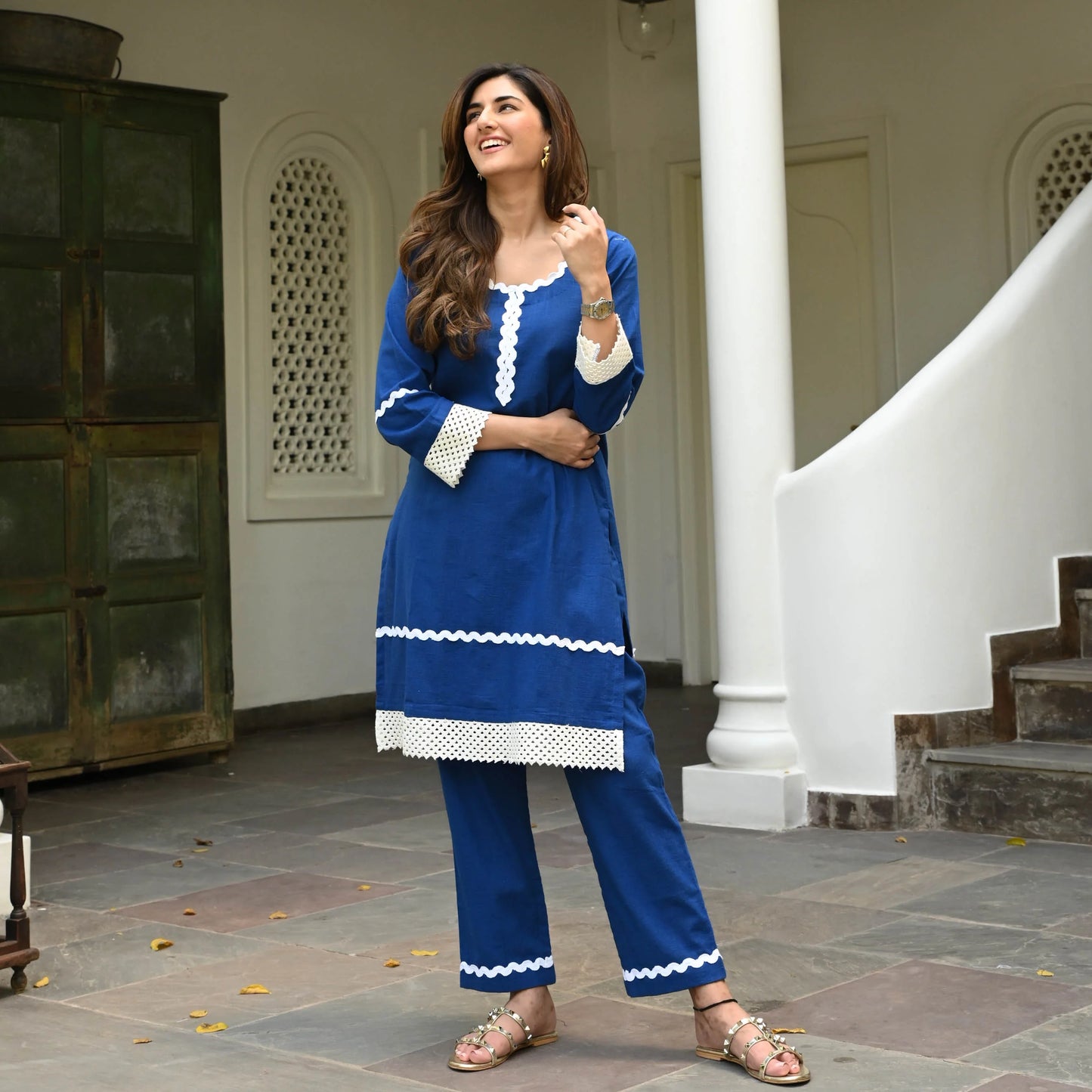 VEDORA COTTON  ENCHANT KURTA SET
