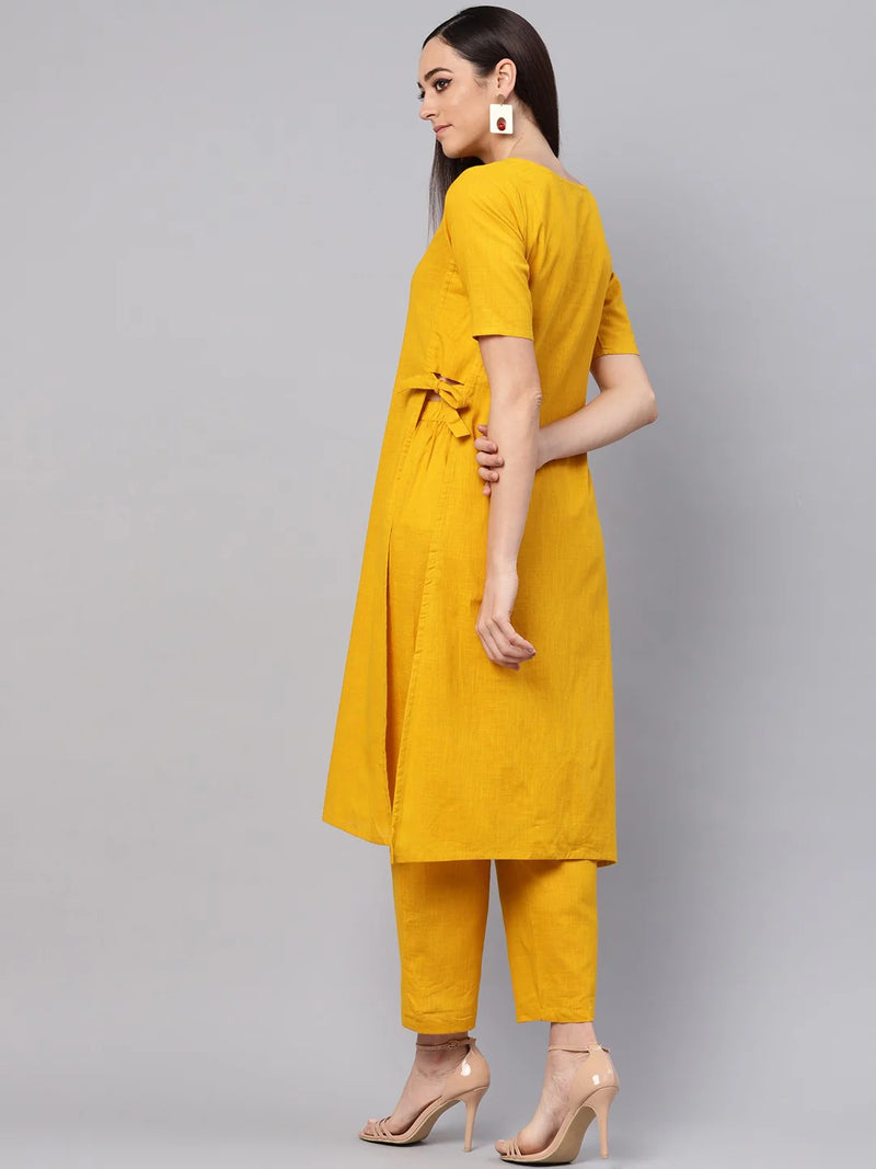 "Adira" - Elegant Cotton Flex Straight Kurta & Pants Set
