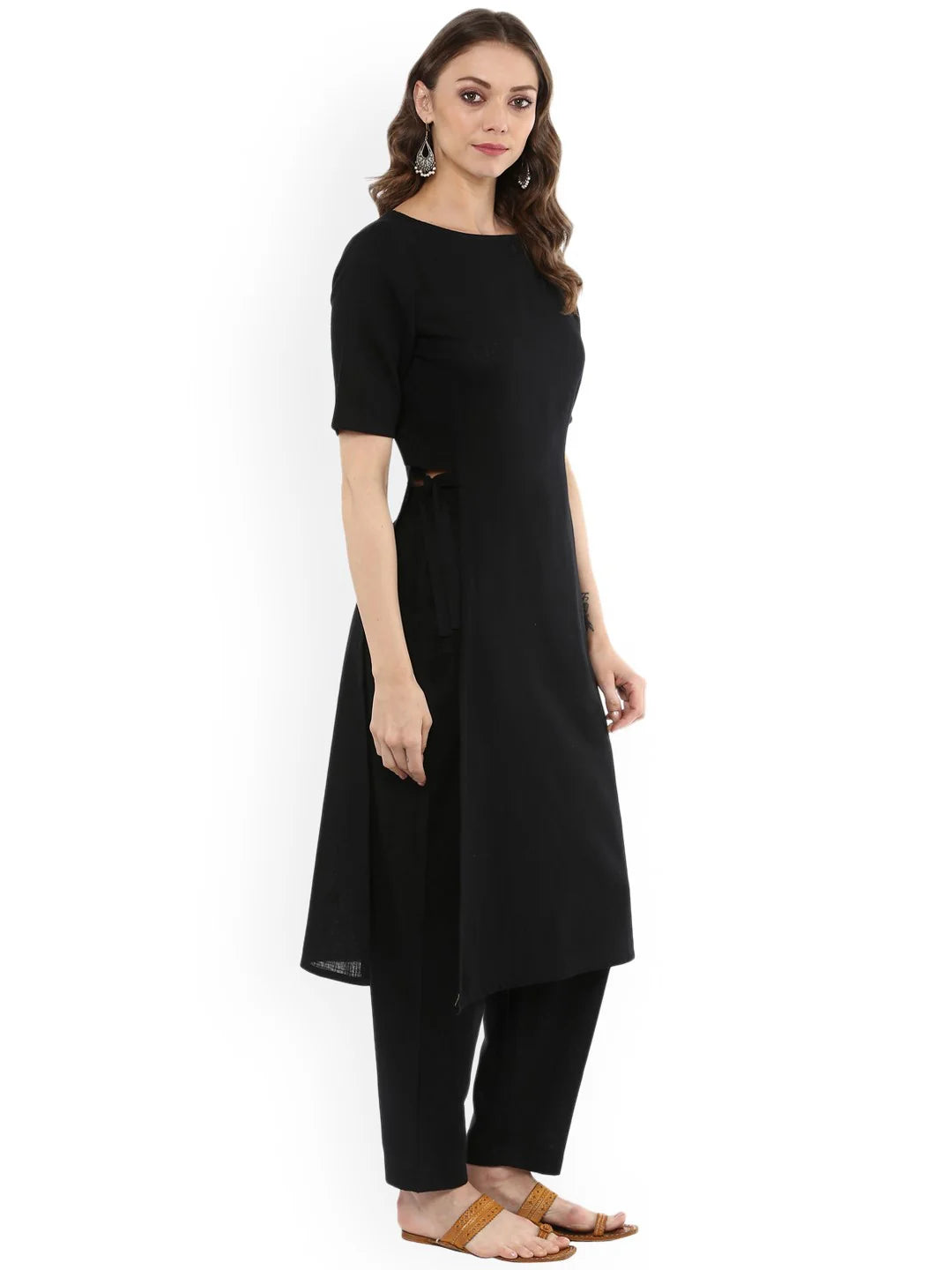 "Adira" - Elegant Cotton Flex Straight Kurta & Pants Set