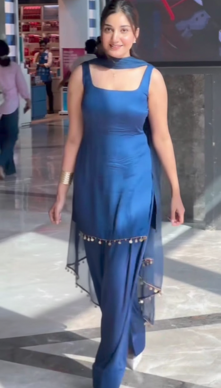 "Indraneela" - Royal Blue Modal Silk Blend Festive Suit Set