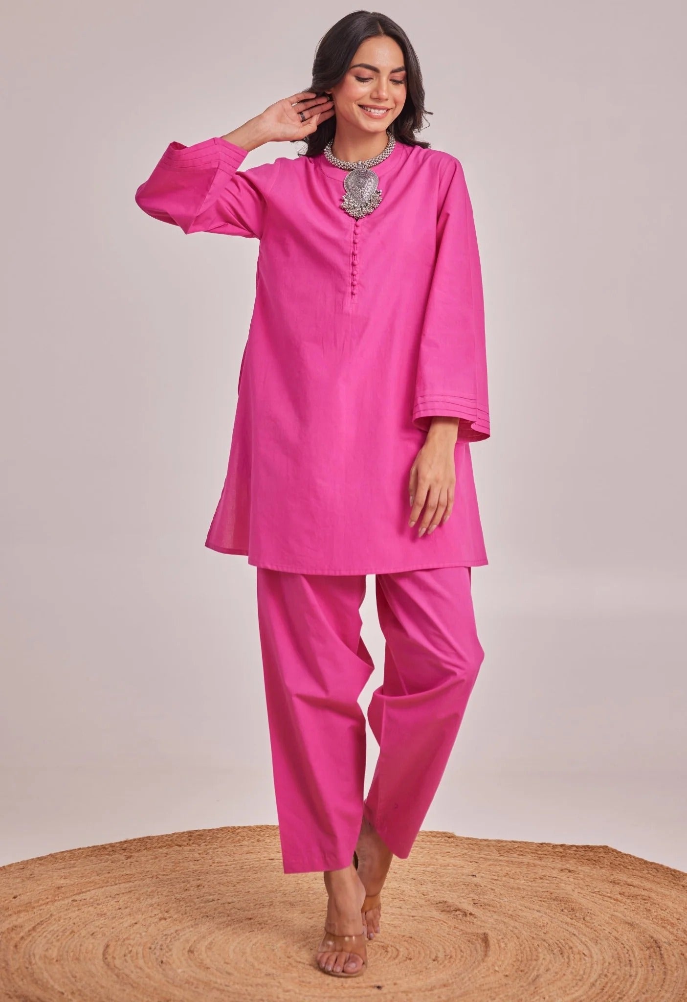 Vedora Cotton Co-Ord Set – Comfort Fit | Full Sleeves