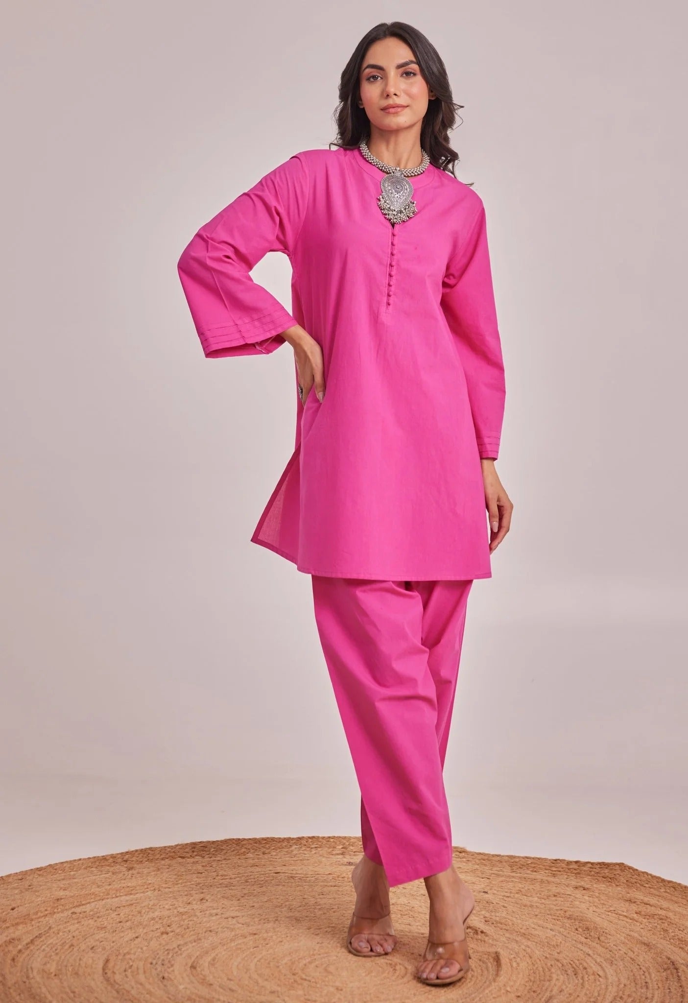 Vedora Cotton Co-Ord Set – Comfort Fit | Full Sleeves
