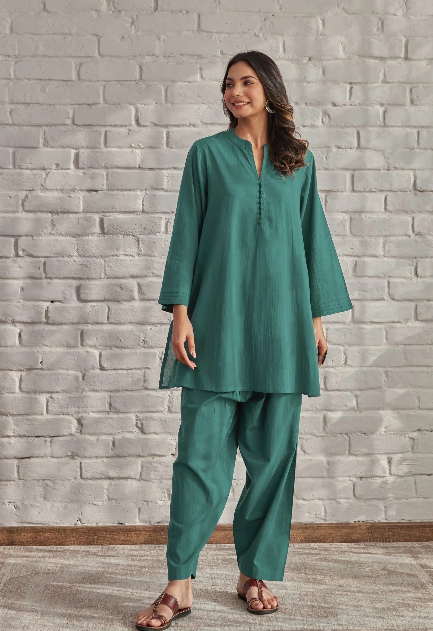 Vedora Cotton Co-Ord Set – Comfort Fit | Full Sleeves