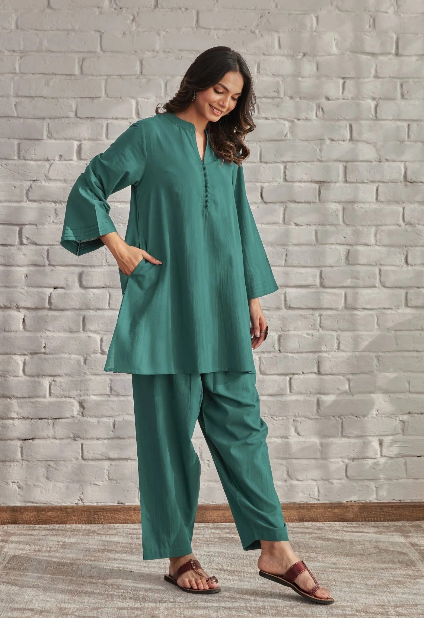 Vedora Cotton Co-Ord Set – Comfort Fit | Full Sleeves