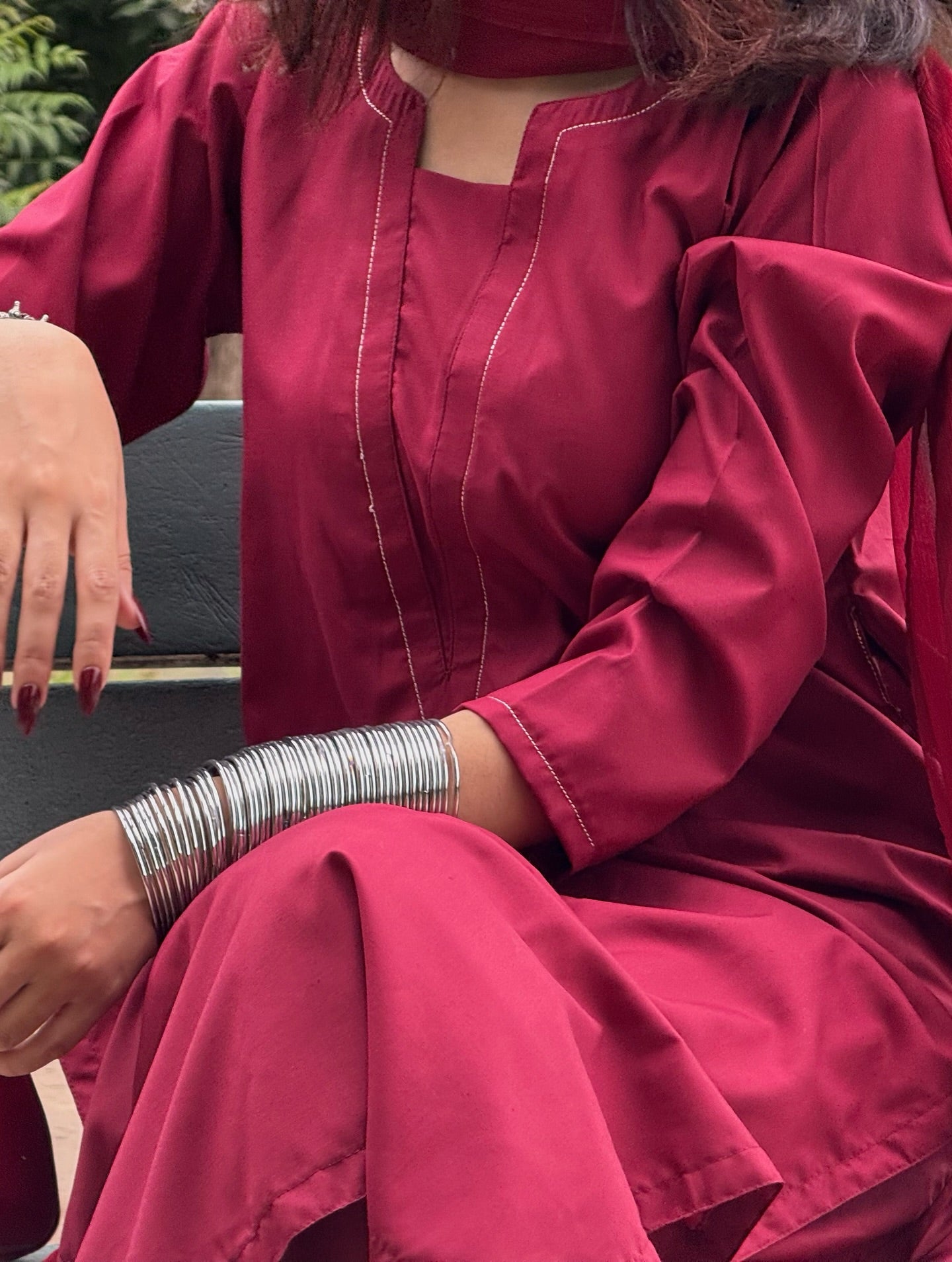 Garnet Glow – Kurta Palazzo Set by Vedora