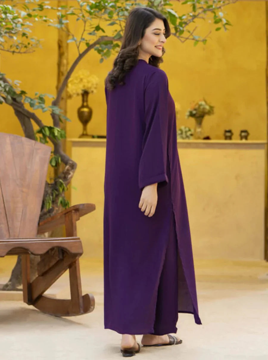 "Leher" - Flowy Georgette Tunic & Straight Pants Co-ord Set with Wide Sleeves