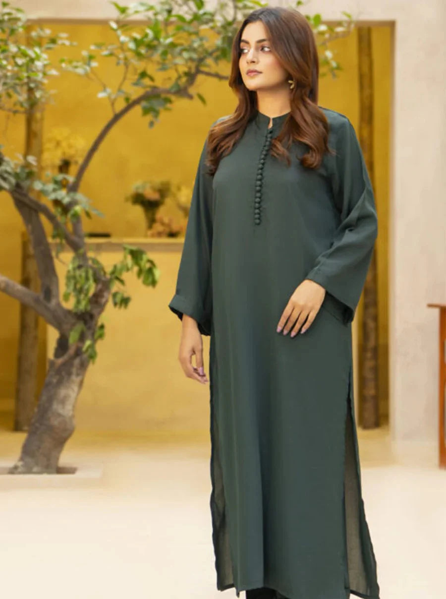 "Leher" - Flowy Georgette Tunic & Straight Pants Co-ord Set with Wide Sleeves
