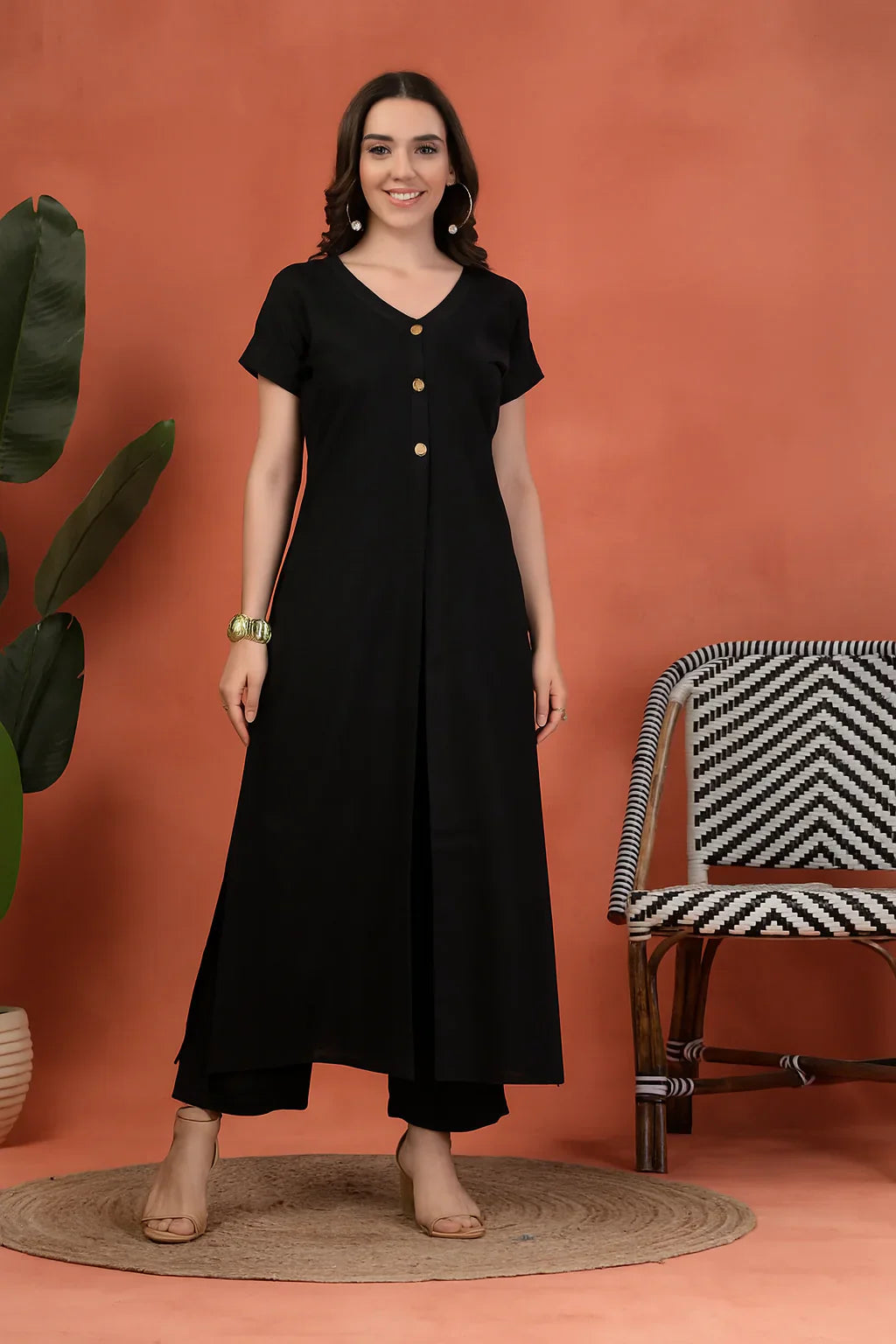 "Sana" - Crisp Cotton Flex Tunic & Pants Set