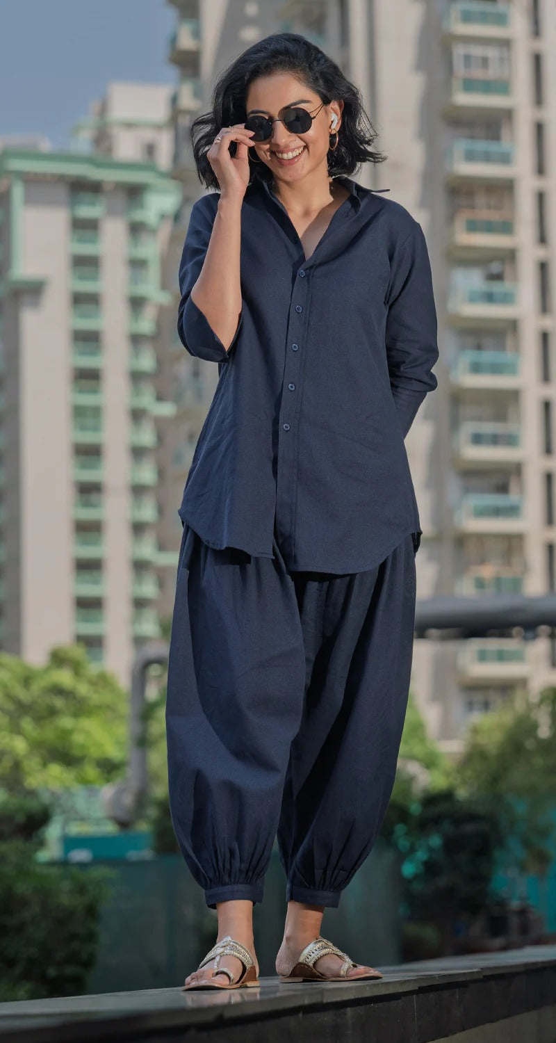 "Samira" - Flowy Cotton Co-ord Set with Balloon Pants