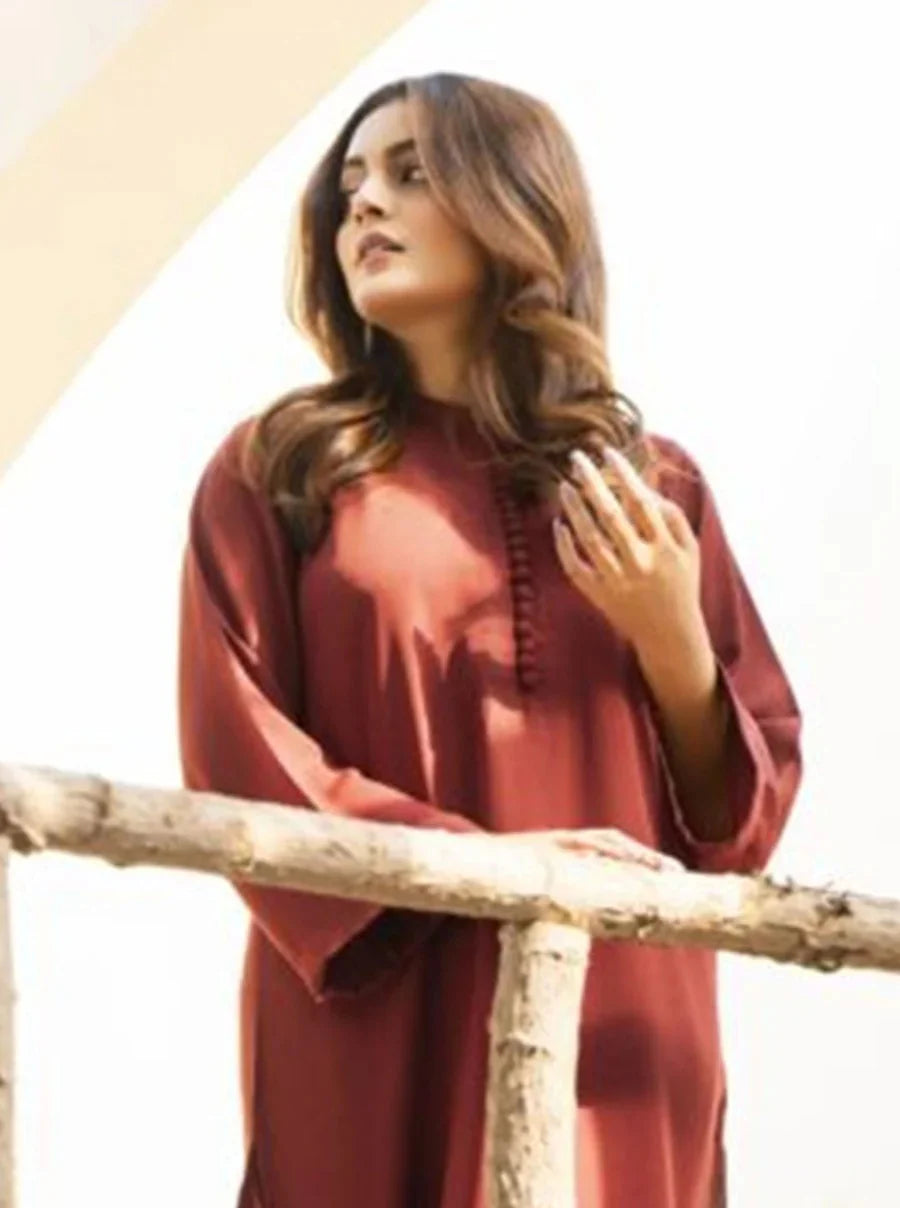 "Leher" - Flowy Georgette Tunic & Straight Pants Co-ord Set with Wide Sleeves