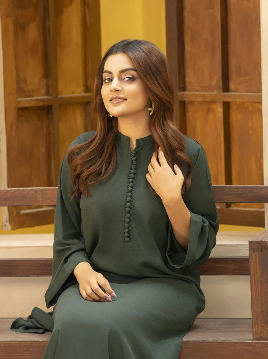 "Leher" - Flowy Georgette Tunic & Straight Pants Co-ord Set with Wide Sleeves