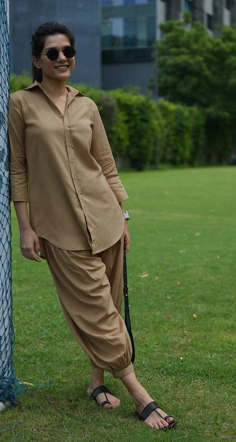 "Samira" - Flowy Cotton Co-ord Set with Balloon Pants