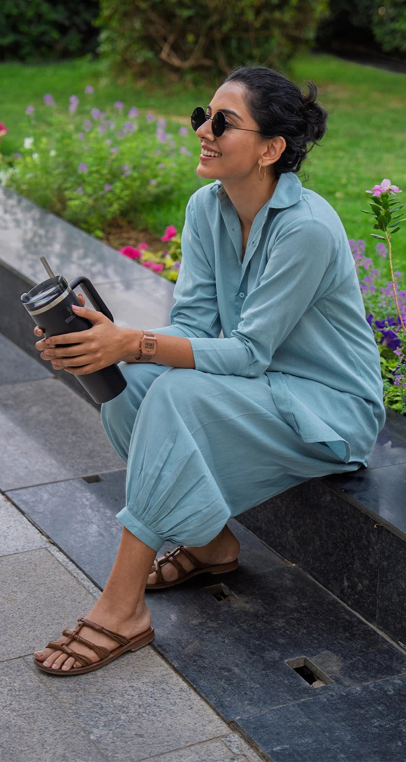 "Samira" - Flowy Cotton Co-ord Set with Balloon Pants