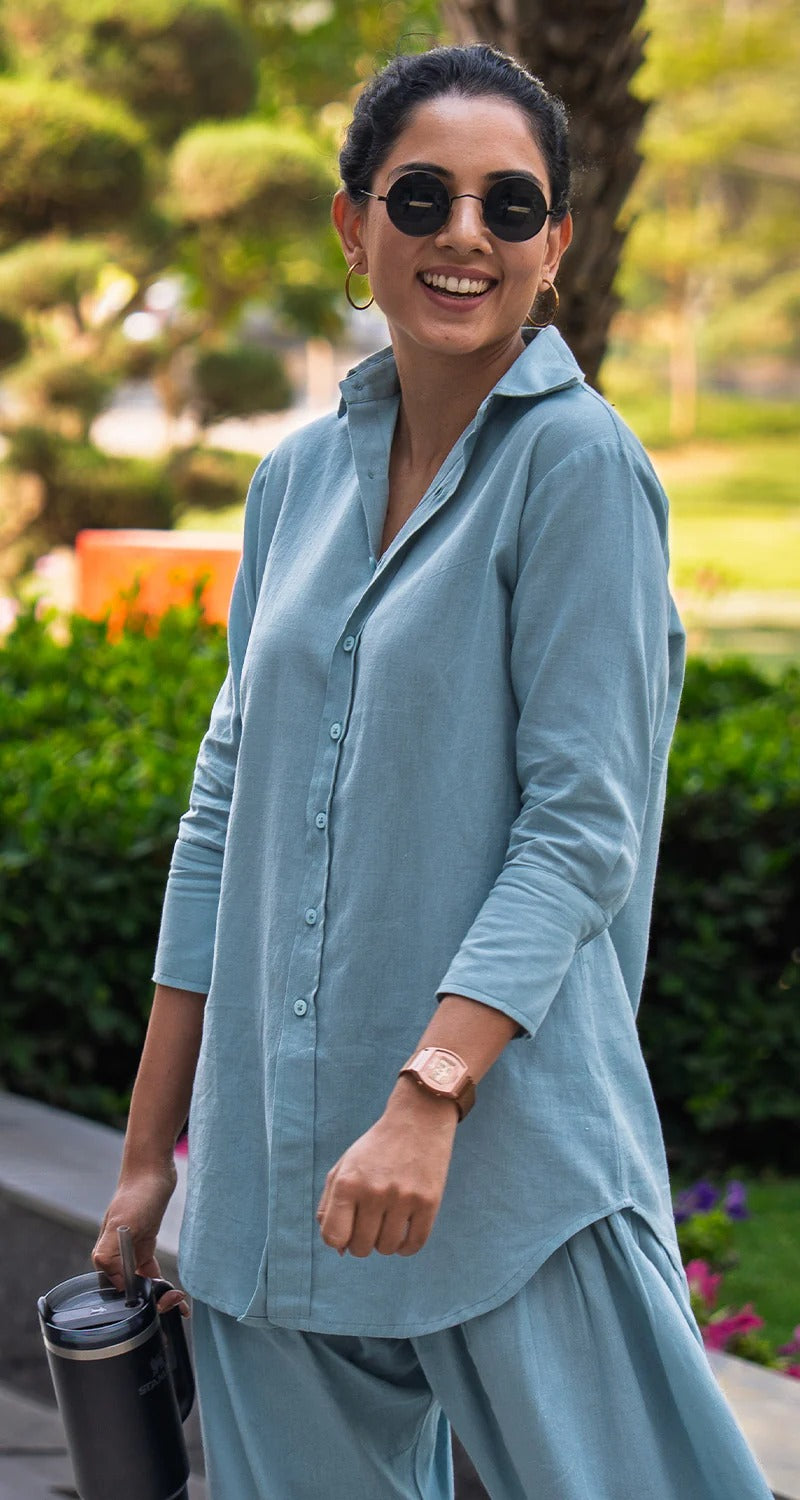 "Samira" - Flowy Cotton Co-ord Set with Balloon Pants