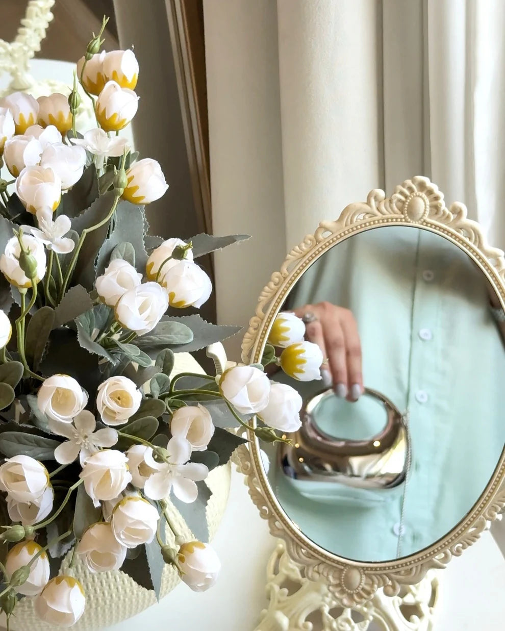 "Noorani" - Luminous Mint Green Cotton Straight Tunic & Pants Co-ord Set