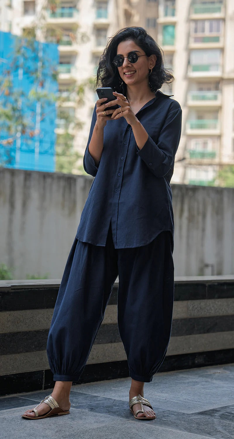 "Samira" - Flowy Cotton Co-ord Set with Balloon Pants