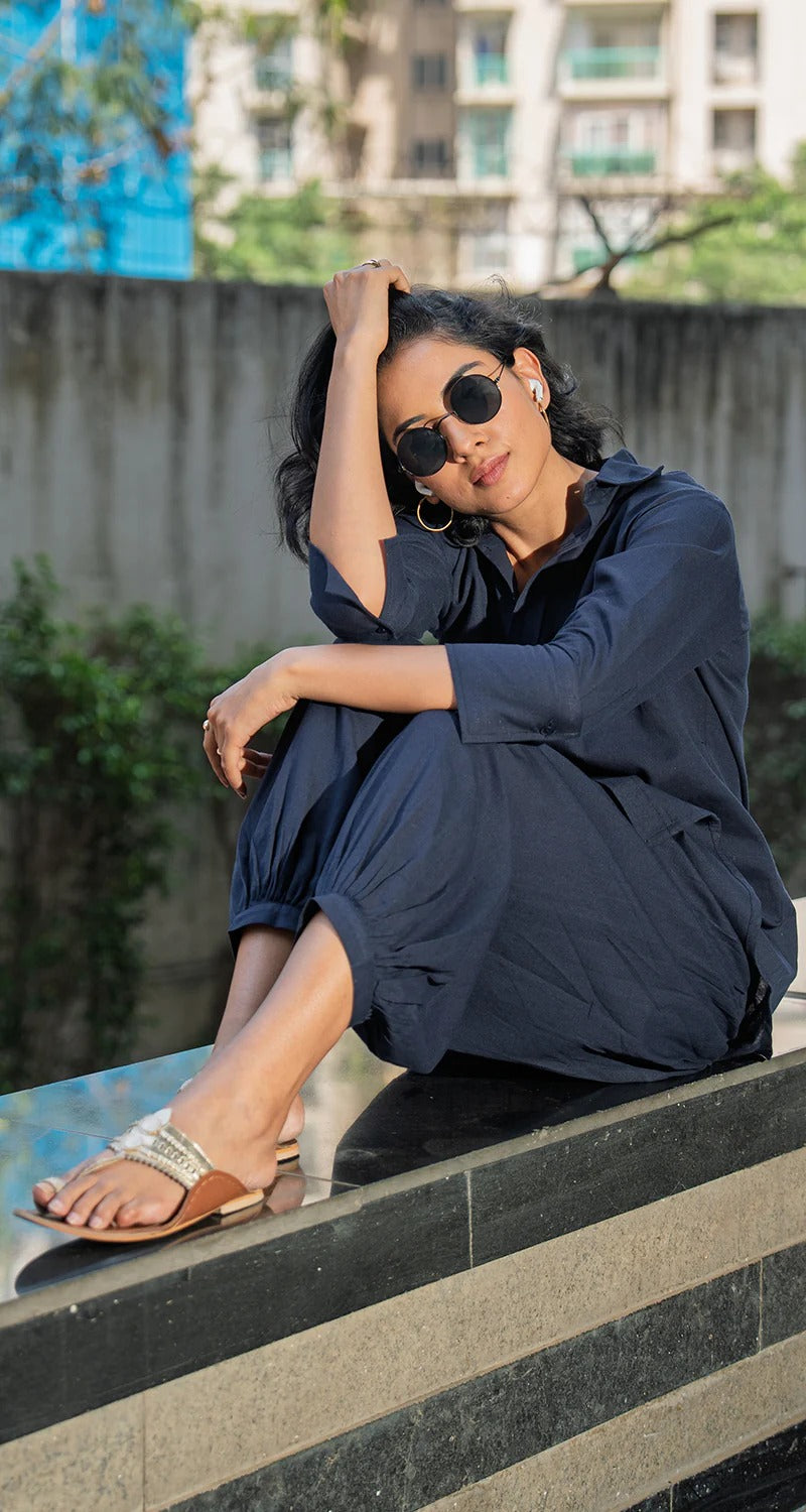 "Samira" - Flowy Cotton Co-ord Set with Balloon Pants