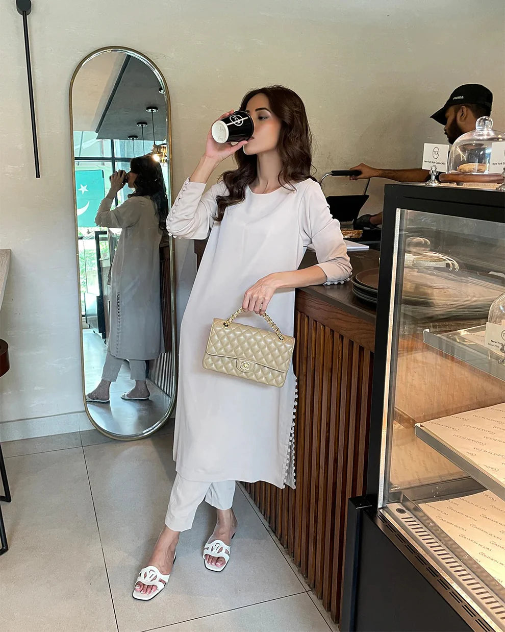 "Adah" - Flowy Butter Crepe Fabric Kurta & Pants Set