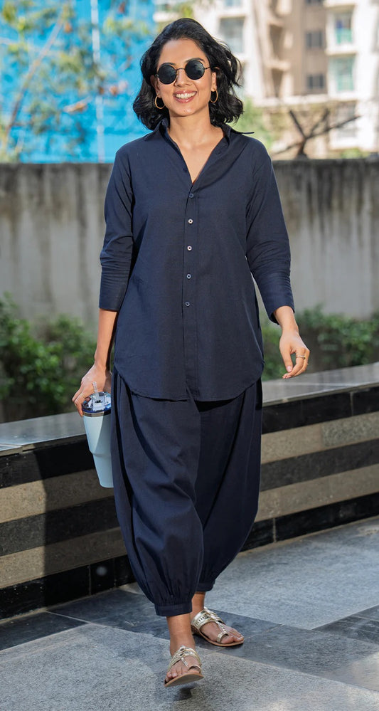 "Samira" - Flowy Cotton Co-ord Set with Balloon Pants