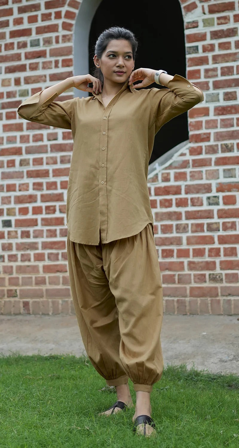 "Samira" - Flowy Cotton Co-ord Set with Balloon Pants