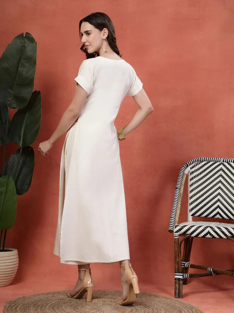 "Sana" - Crisp Cotton Flex Tunic & Pants Set