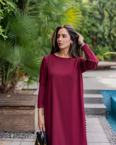 "Adah" - Flowy Butter Crepe Fabric Kurta & Pants Set