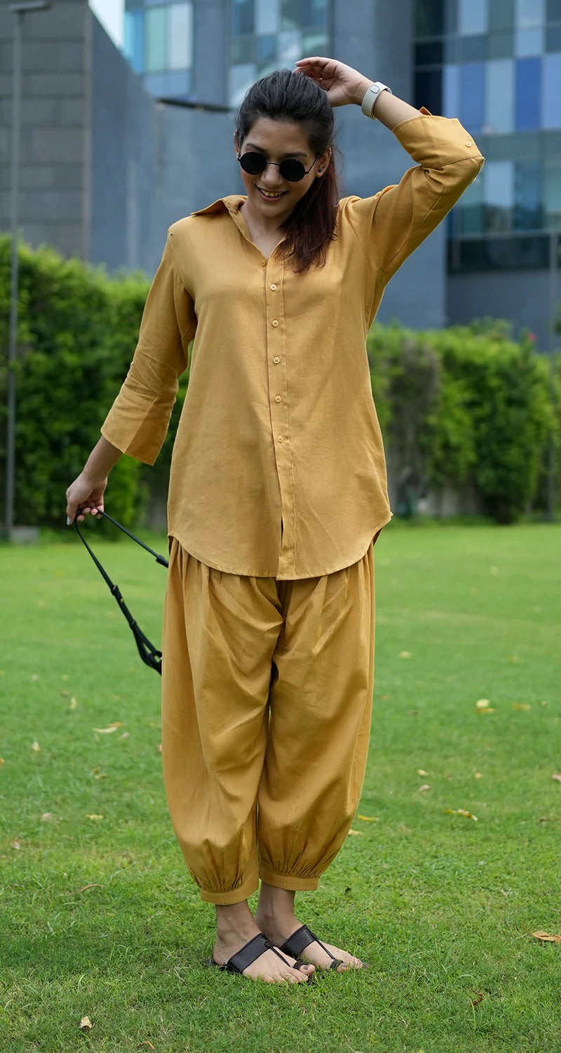 "Samira" - Flowy Cotton Co-ord Set with Balloon Pants