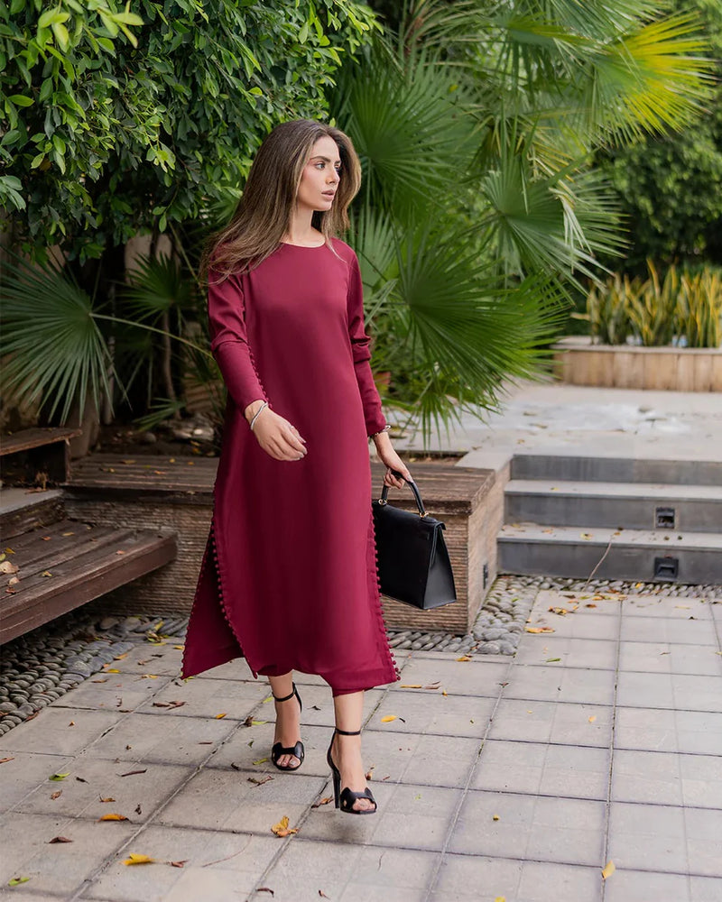 "Adah" - Flowy Butter Crepe Fabric Kurta & Pants Set