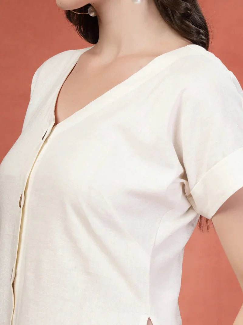 "Sana" - Crisp Cotton Flex Tunic & Pants Set