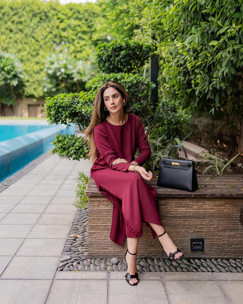 "Adah" - Flowy Butter Crepe Fabric Kurta & Pants Set