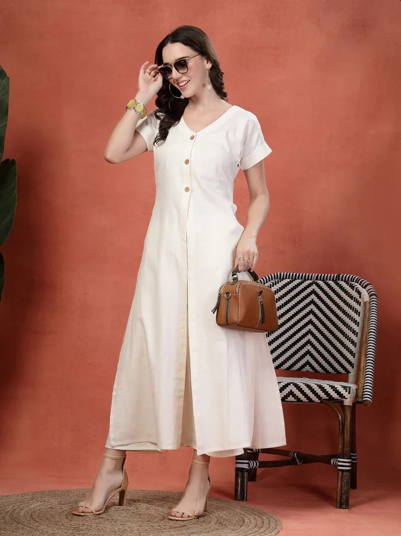 "Sana" - Crisp Cotton Flex Tunic & Pants Set