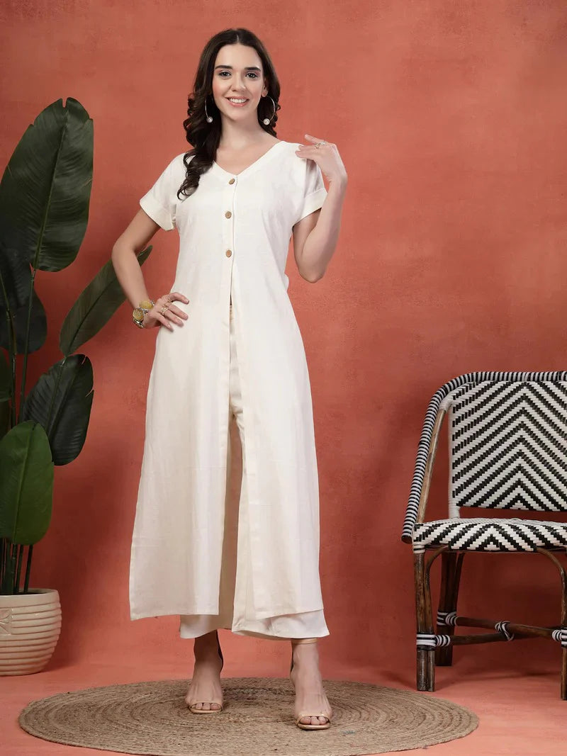 "Sana" - Crisp Cotton Flex Tunic & Pants Set