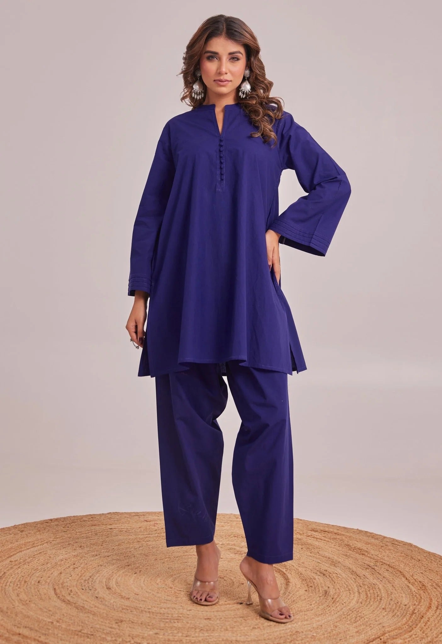 Vedora Cotton Co-Ord Set – Comfort Fit | Full Sleeves