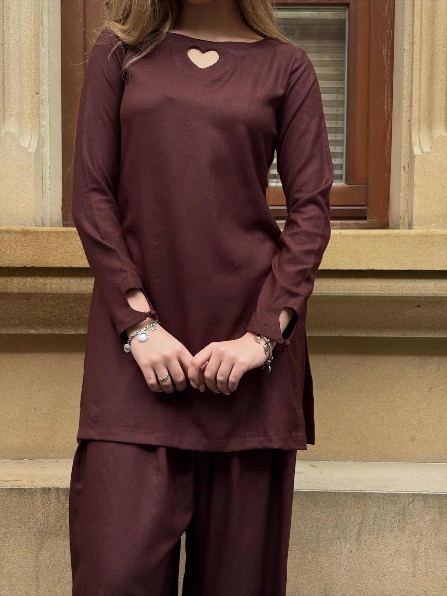 "Mahi" - Coffee Brown Premium Flowing Co-ord Set