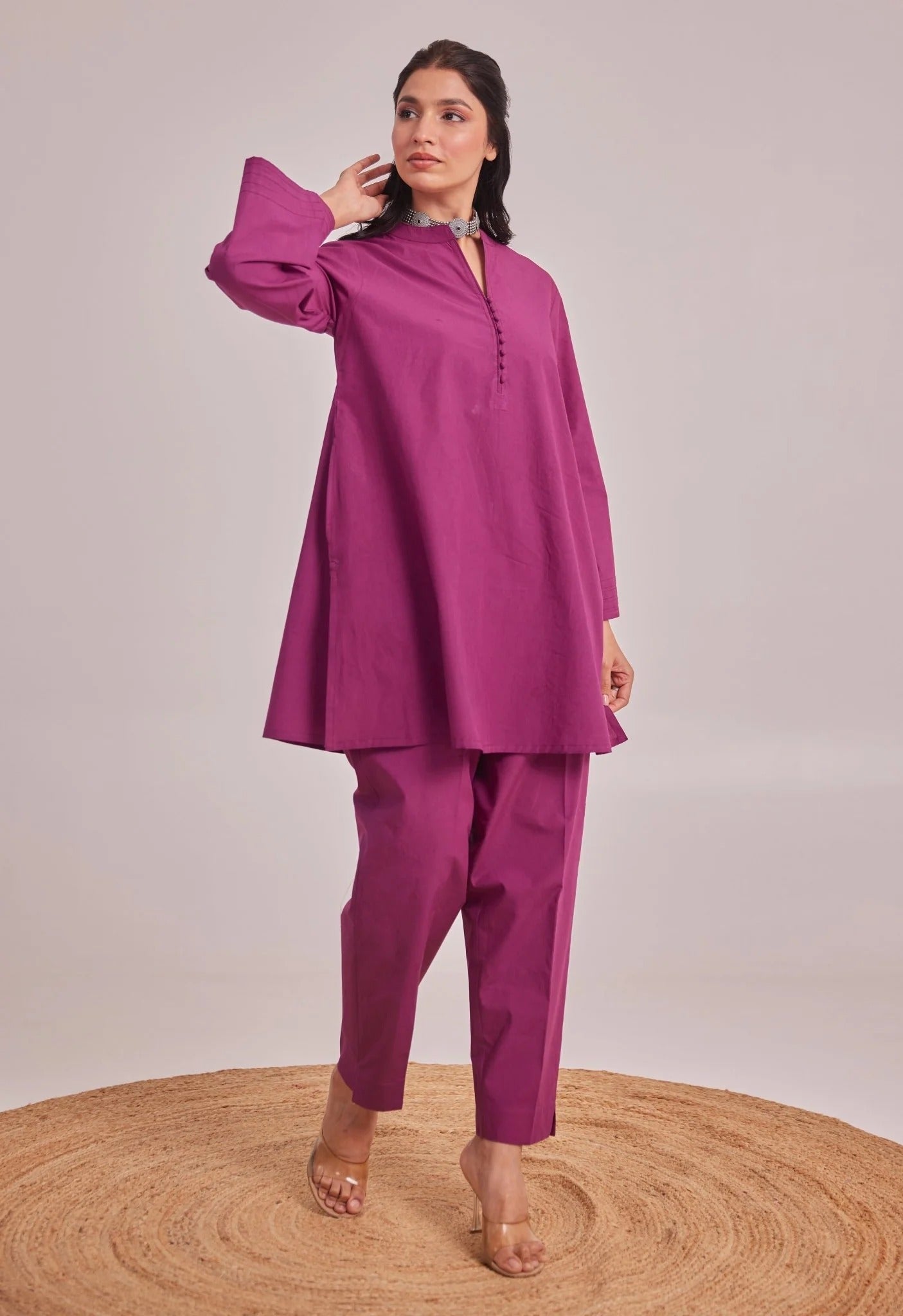 Vedora Cotton Co-Ord Set – Comfort Fit | Full Sleeves