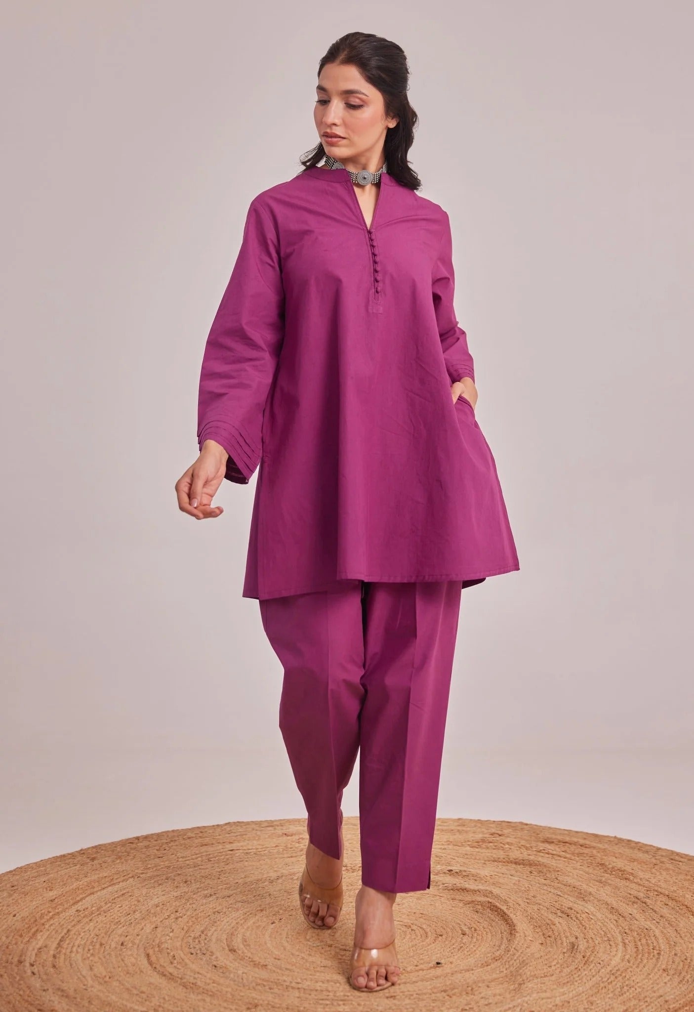 Vedora Cotton Co-Ord Set – Comfort Fit | Full Sleeves