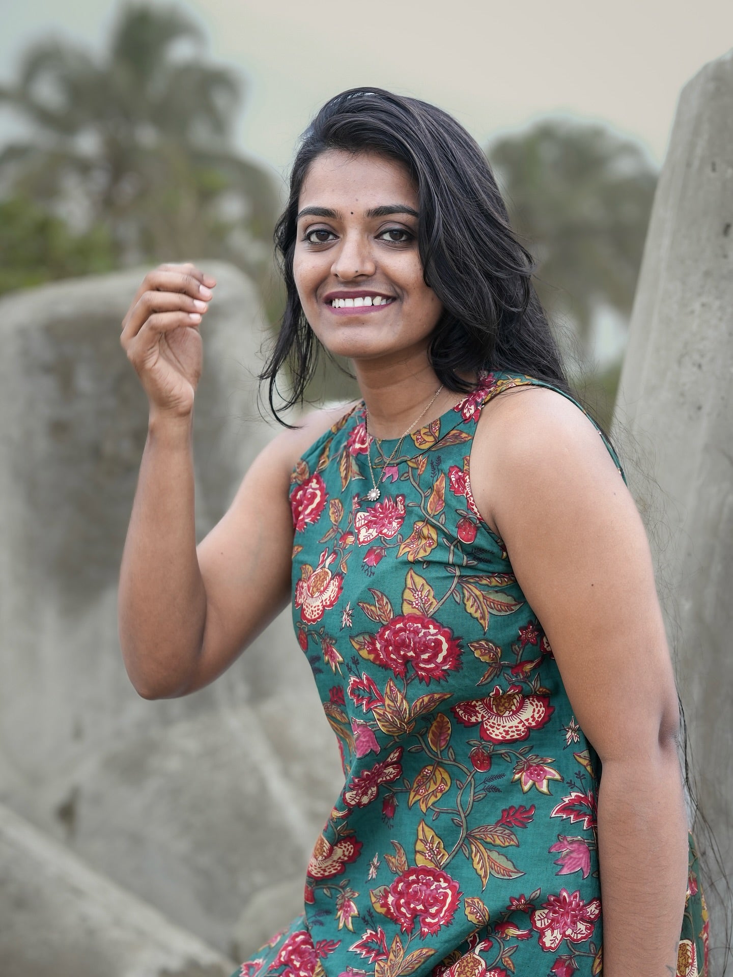 Kalamkari Grace Halterneck Kurti Pant Set