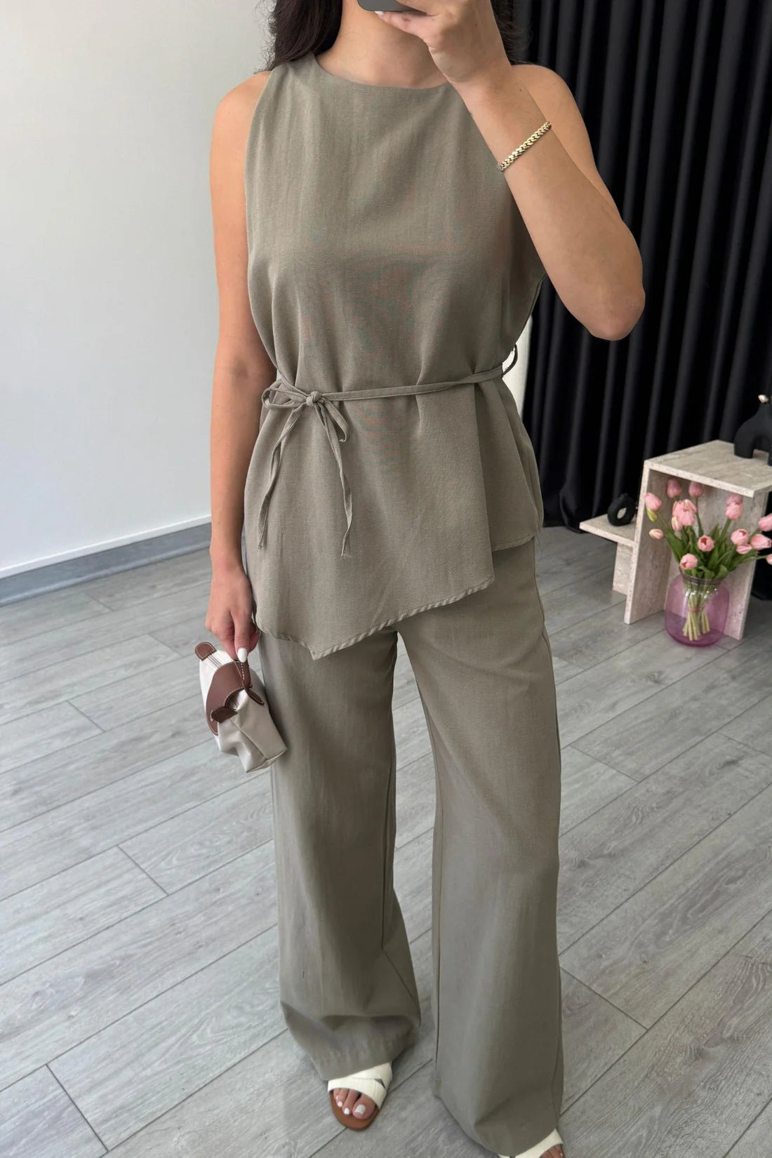 "Zara" - Premium Quality Cotton Tailored Shirt & Wide Pants Co-ord Set