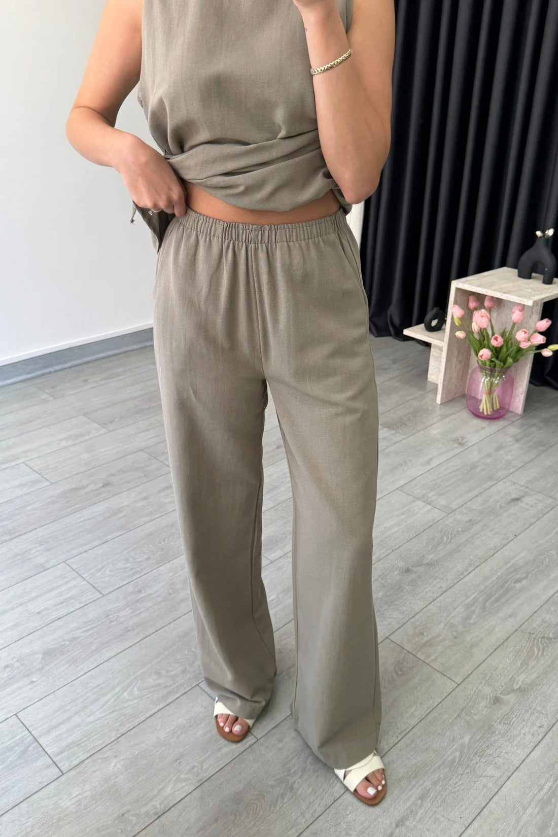 "Zara" - Premium Quality Cotton Tailored Shirt & Wide Pants Co-ord Set