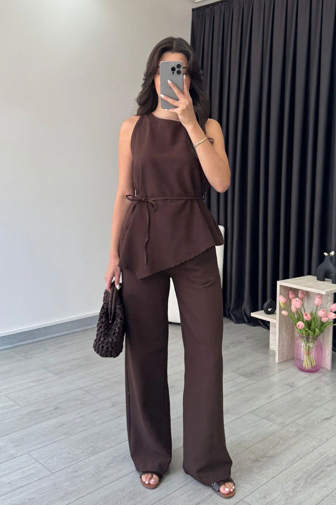 "Zara" - Premium Quality Cotton Tailored Shirt & Wide Pants Co-ord Set