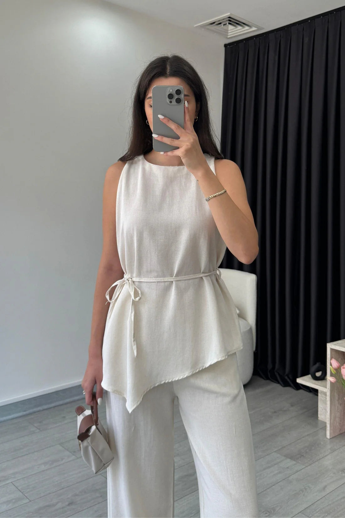 "Zara" - Premium Quality Cotton Tailored Shirt & Wide Pants Co-ord Set