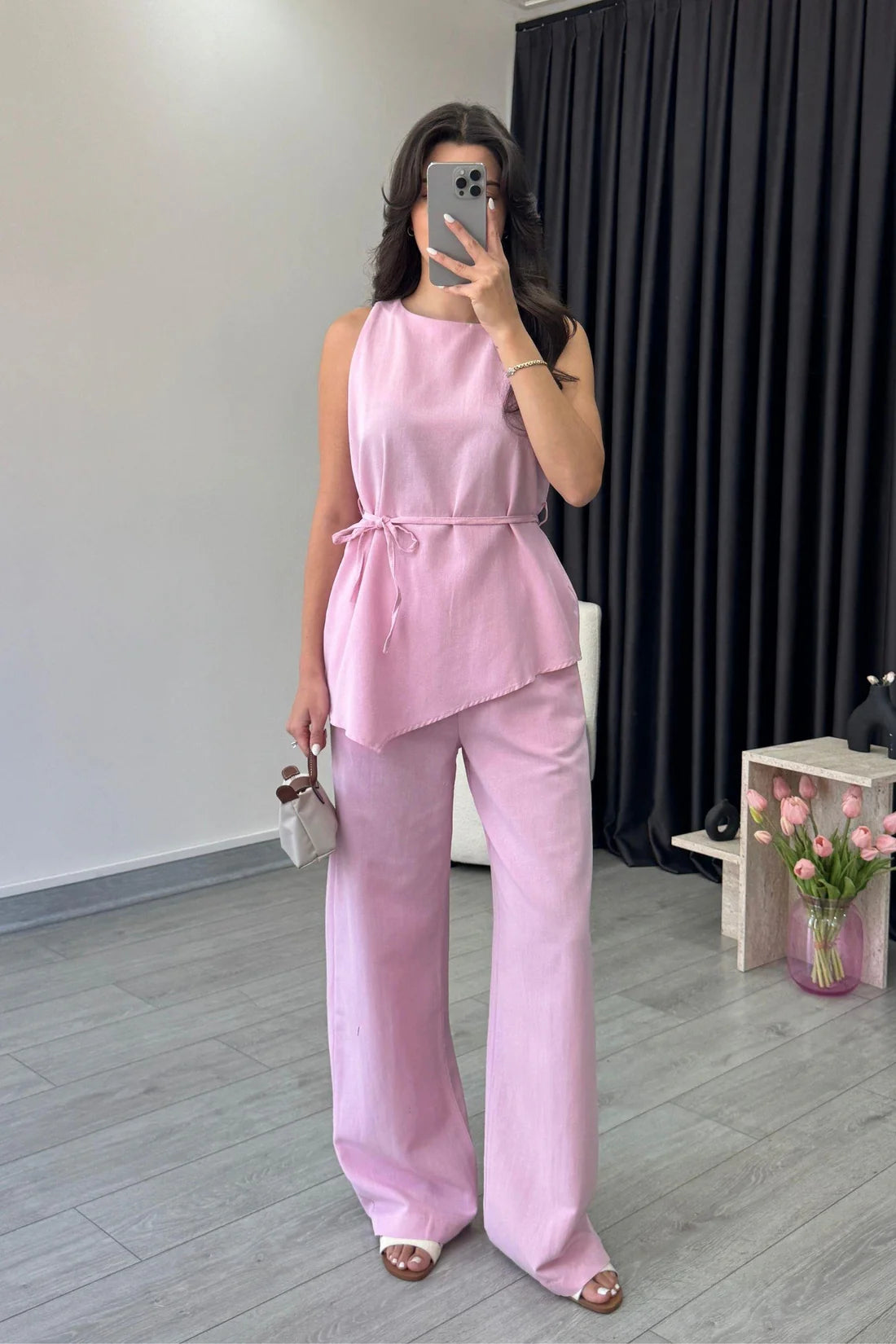 "Zara" - Premium Quality Cotton Tailored Shirt & Wide Pants Co-ord Set