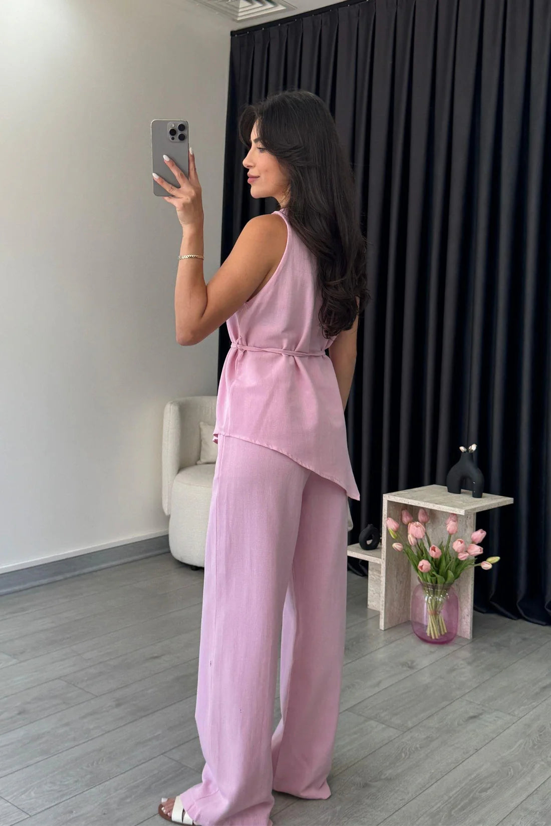 "Zara" - Premium Quality Cotton Tailored Shirt & Wide Pants Co-ord Set