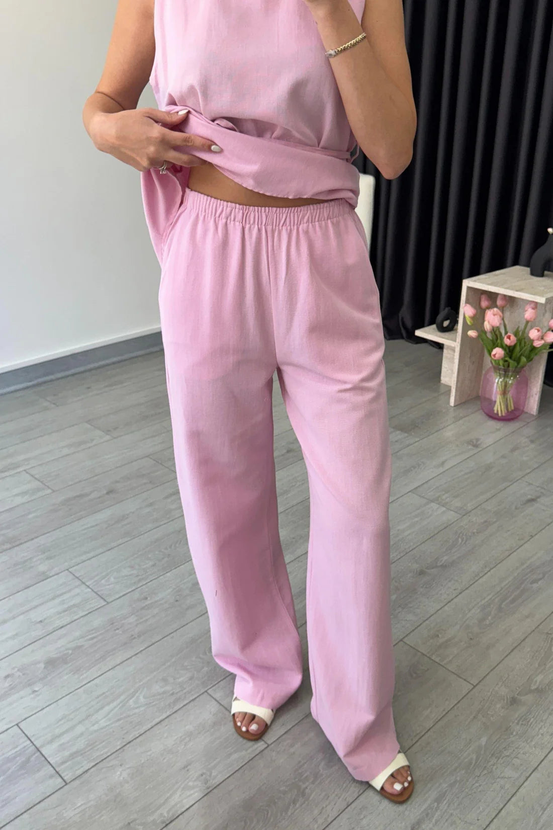 "Zara" - Premium Quality Cotton Tailored Shirt & Wide Pants Co-ord Set