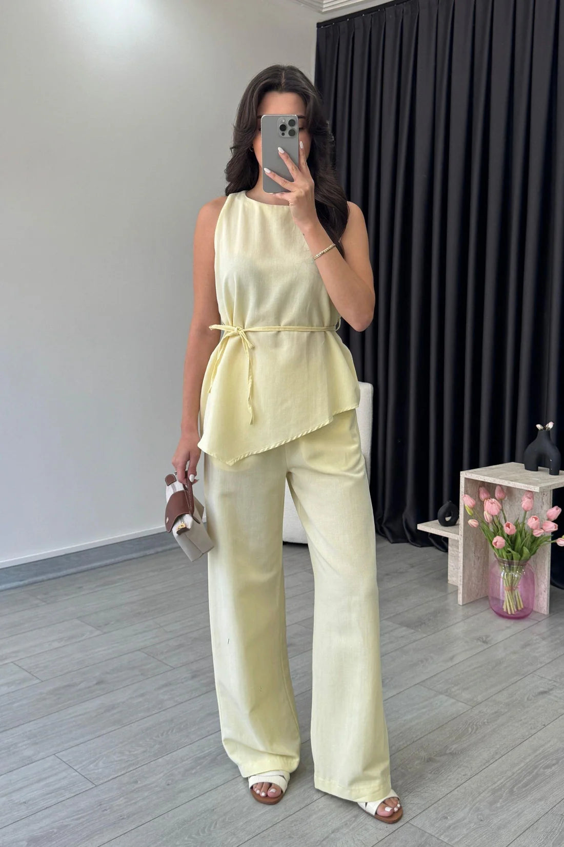 "Zara" - Premium Quality Cotton Tailored Shirt & Wide Pants Co-ord Set