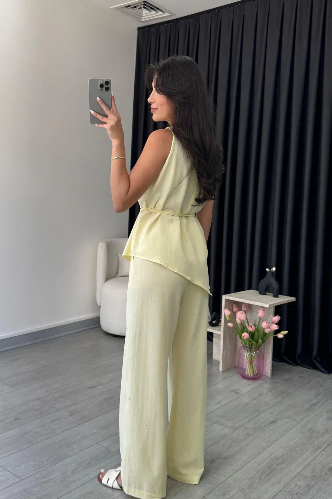 "Zara" - Premium Quality Cotton Tailored Shirt & Wide Pants Co-ord Set